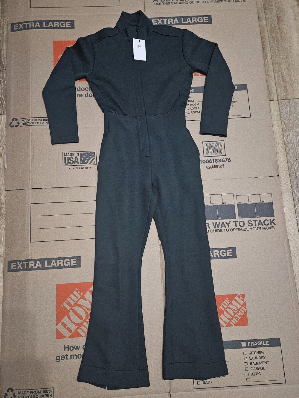 Nike Wmn Tech Fleece Seaweed Black Jumpsuit